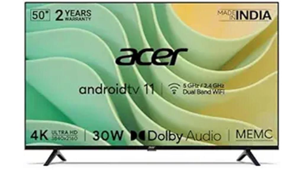 acer 50 inch 4k smart led tv