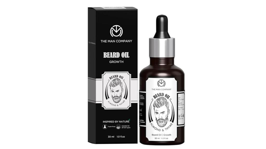 beard growth oil with almond and thyme
