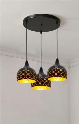 Keyplus Metal Cutted 3 Light Cluster Hanging Light Ceiling Pendant Lamp