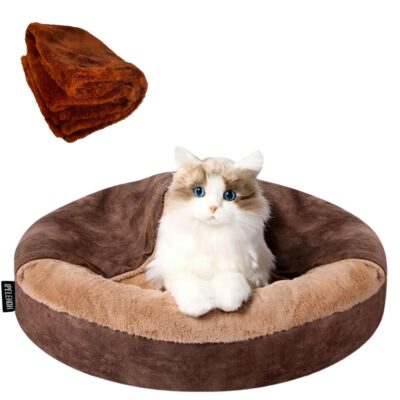 Drilly Washable Cat Bed with Blanket