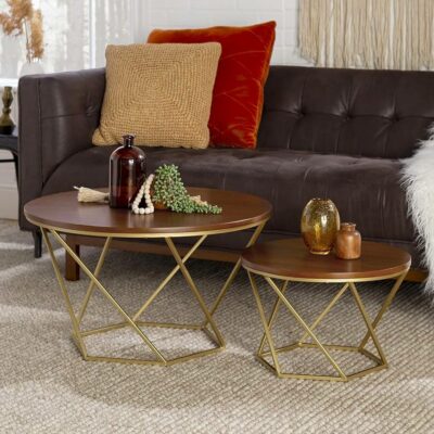 Welltrade Shoppee Wooden Round Wooden Coffee Table
