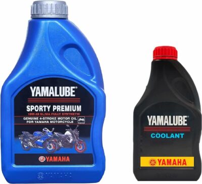 Yamaha Yamalube Sport Motorcycle Premium 10W40 4 Stroke Fully Synthetic Engine Oil for R15 and MT15, 1L (90793AD41100)